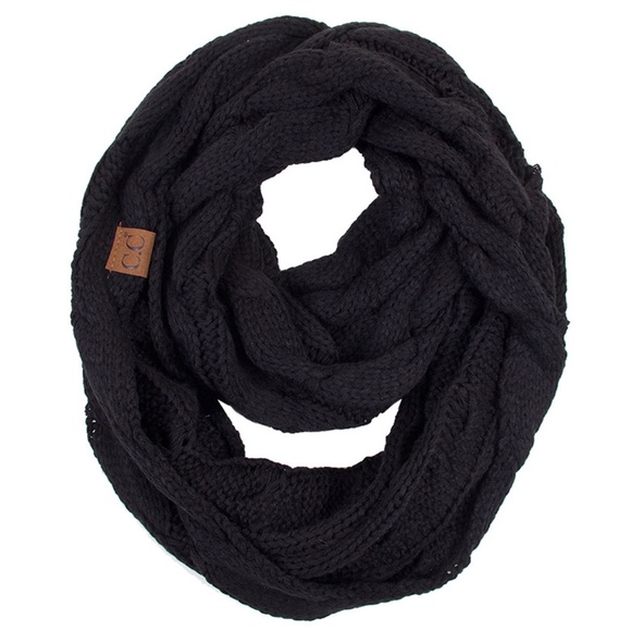 C.C 3pc Knit Warm Pom Beanie Gloves Scarves Set